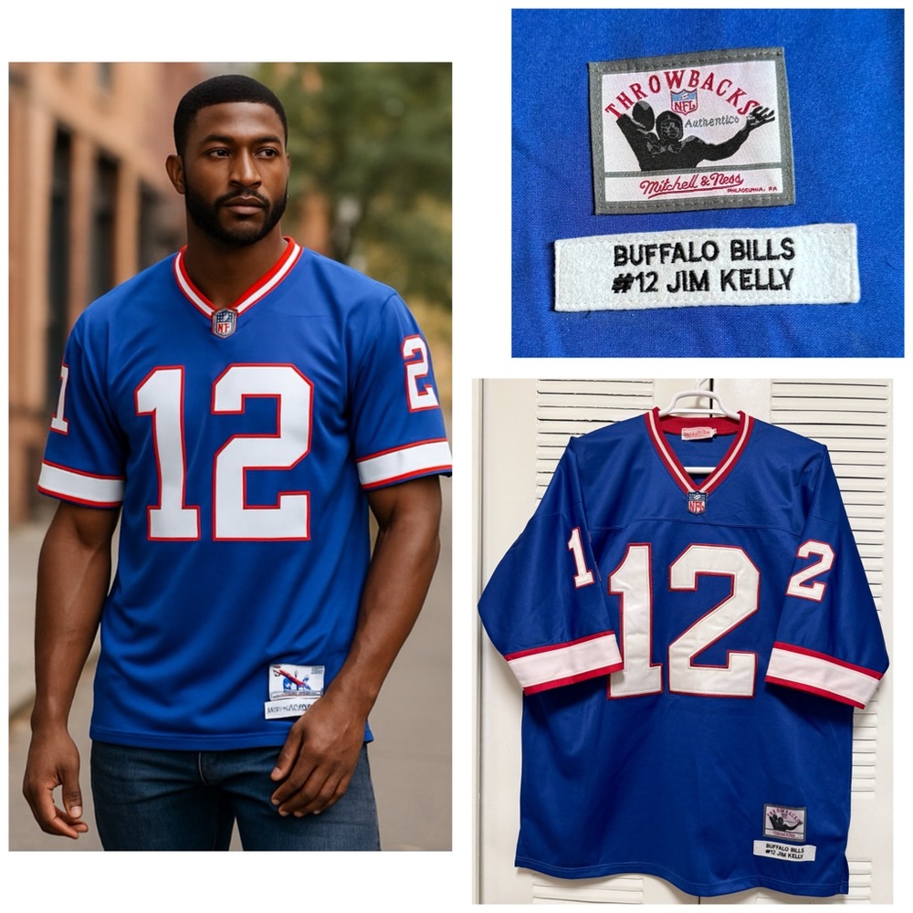 Mitchell & Ness Buffalo Bills Mens Jim Kelly NFL Legacy Royal Jersey
